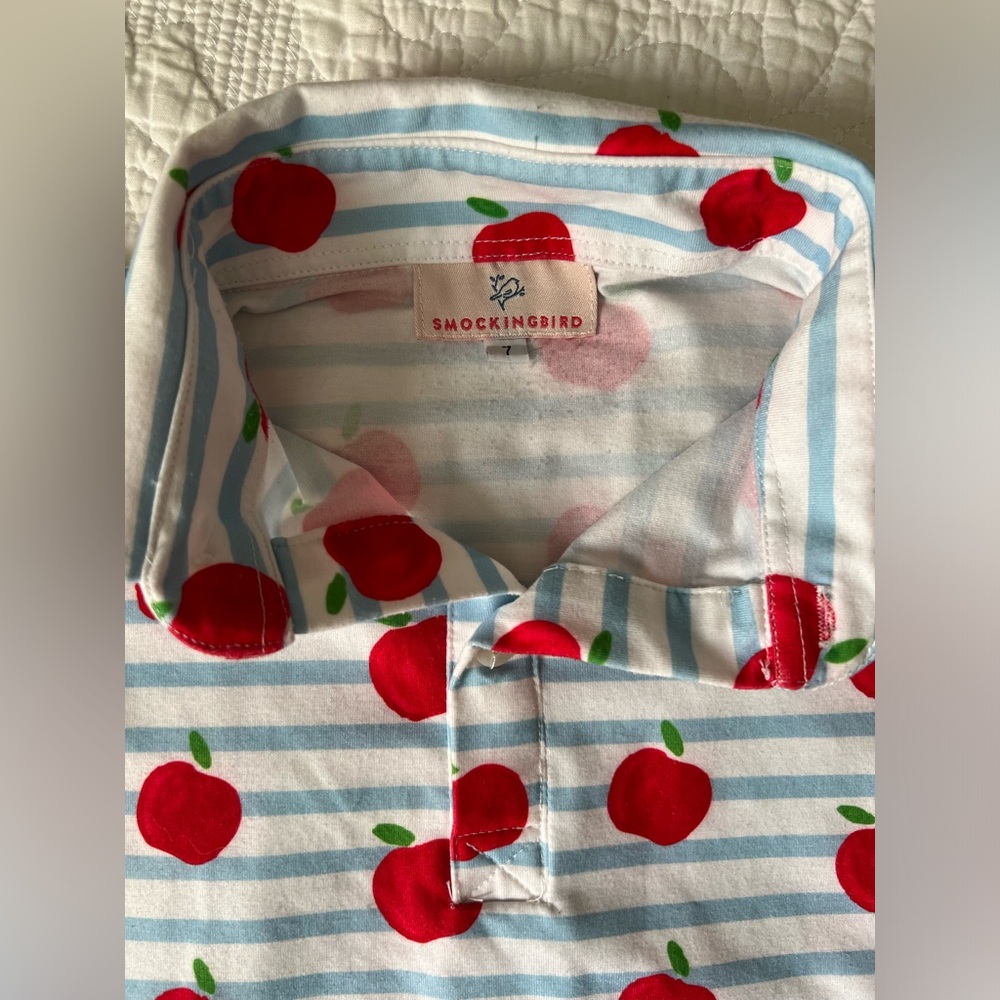 Smockingbird Boy’s Apple Back-To-School Outfit Size 7 - Picture 2 of 6